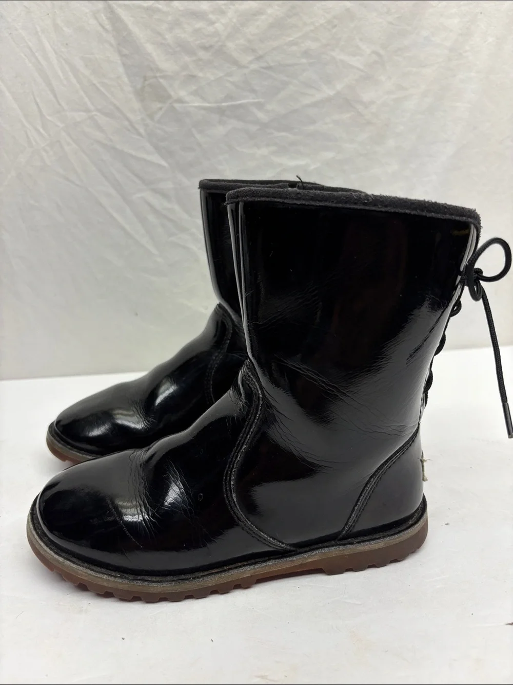 UGG Patent leather with zipper on side, size 12 toddler girl, box 72